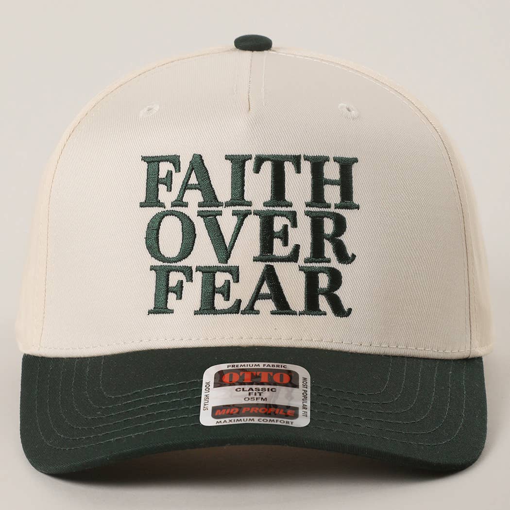 FAITH OVER FEAR Embroidered Trucker Hat