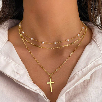 TRIO CROSS NECKLACE