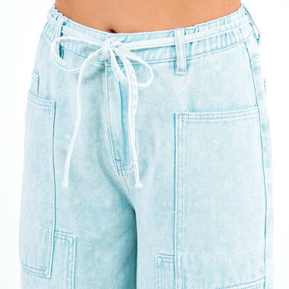 COLOR WASH PATCHWORK WIDE PANTS