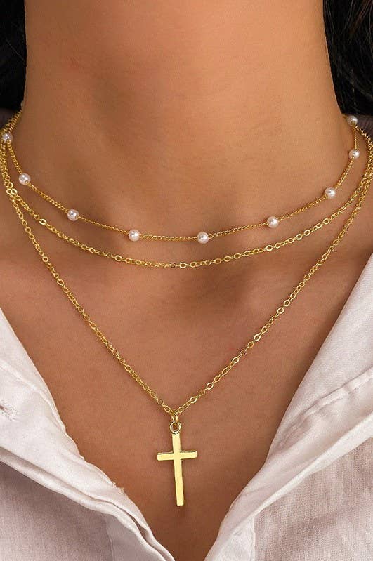 TRIO CROSS NECKLACE