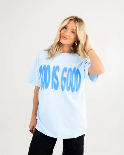 Light Blue "God Is Good" Tee