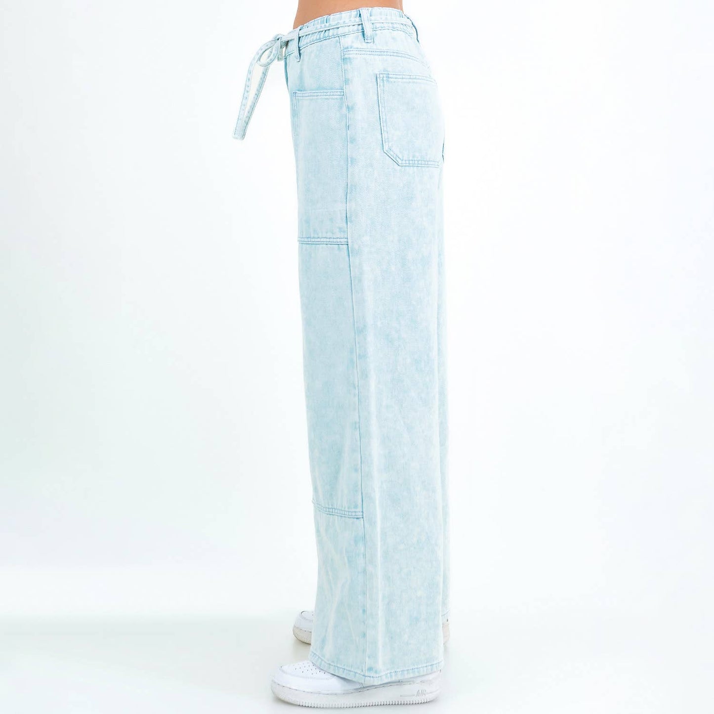 COLOR WASH PATCHWORK WIDE PANTS