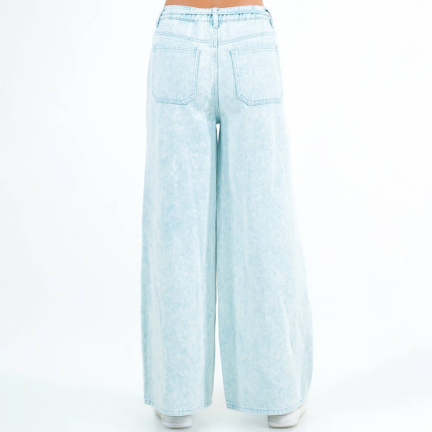 COLOR WASH PATCHWORK WIDE PANTS