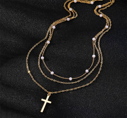 TRIO CROSS NECKLACE